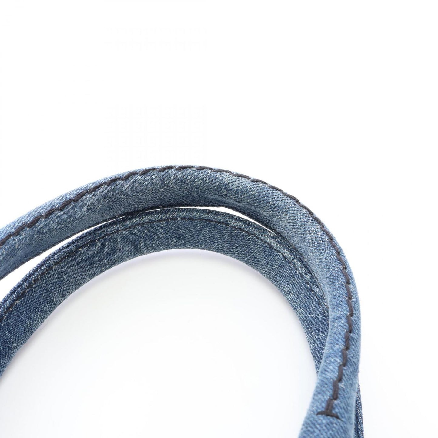 Prada Tote Bag Canapa Denim Blue Black Mini — view 8