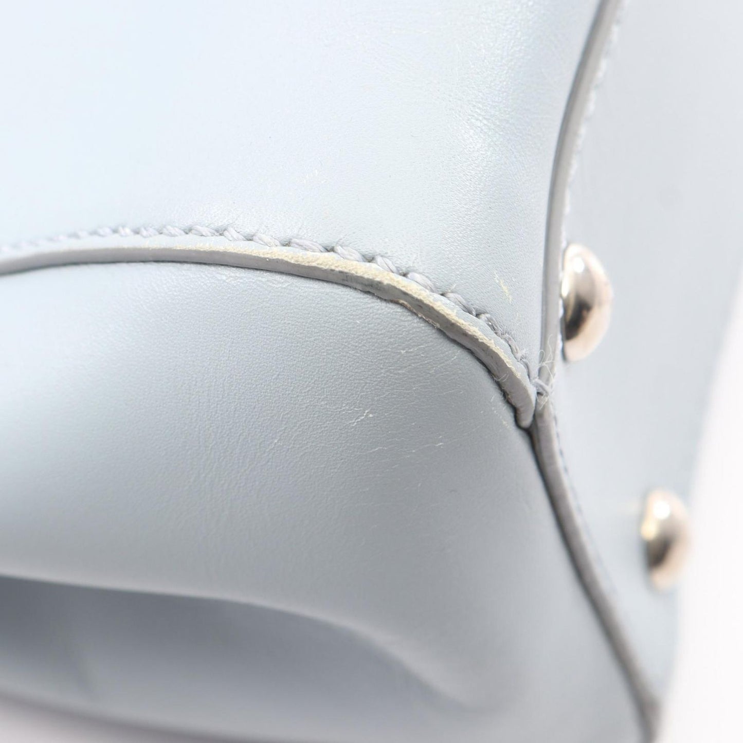 Fendi Handbag Peekaboo Regular 2-Way Light Blue Leather — view 8