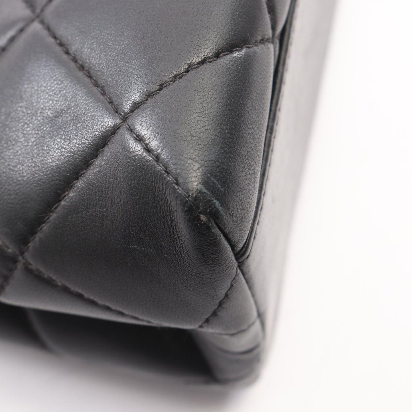 Chanel Shoulder Bag Quilted Black Lambskin 2-Way Chain — view 8