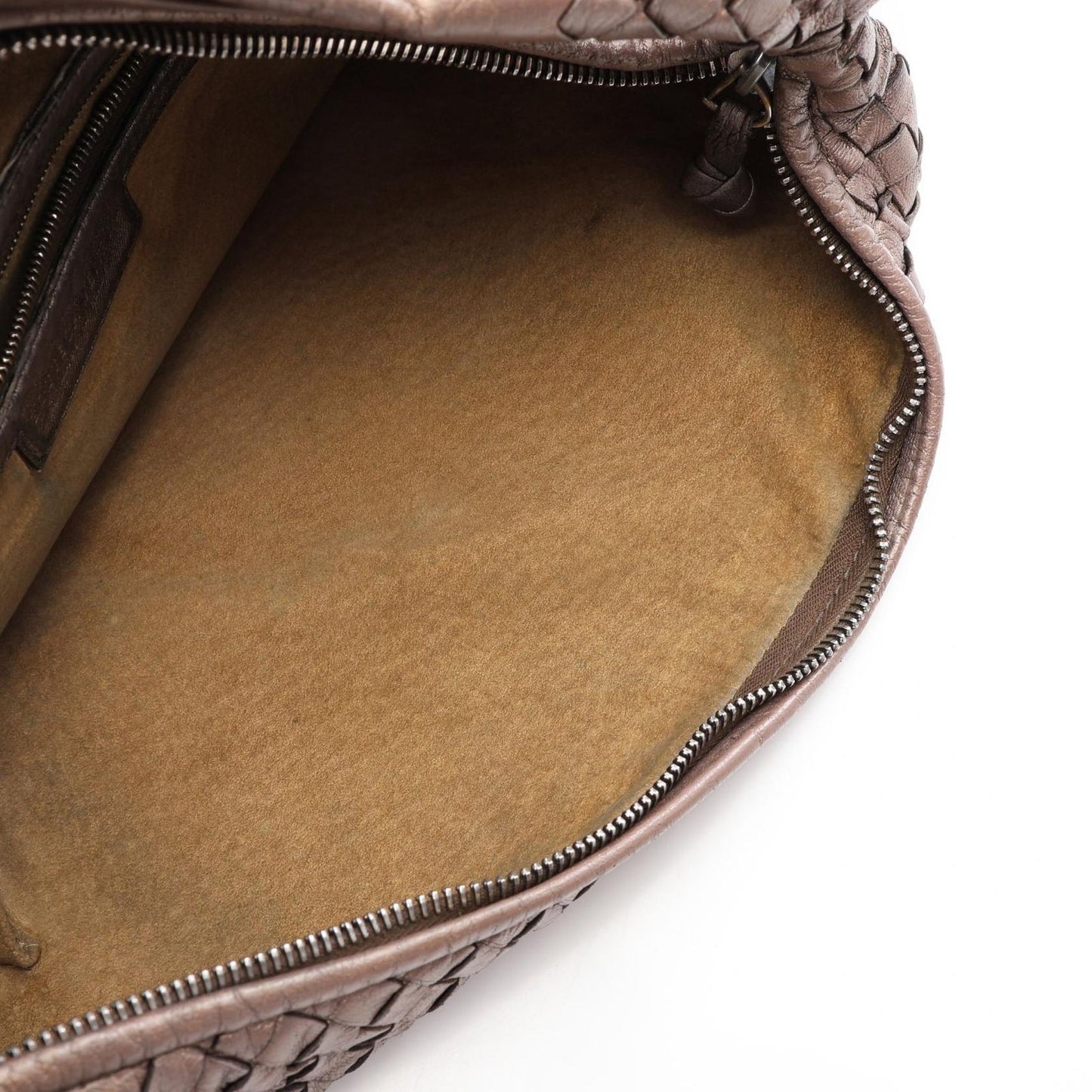 Bottega Veneta Shoulder Bag Intrecciato Metallic Brown Leather Hobo — view 8