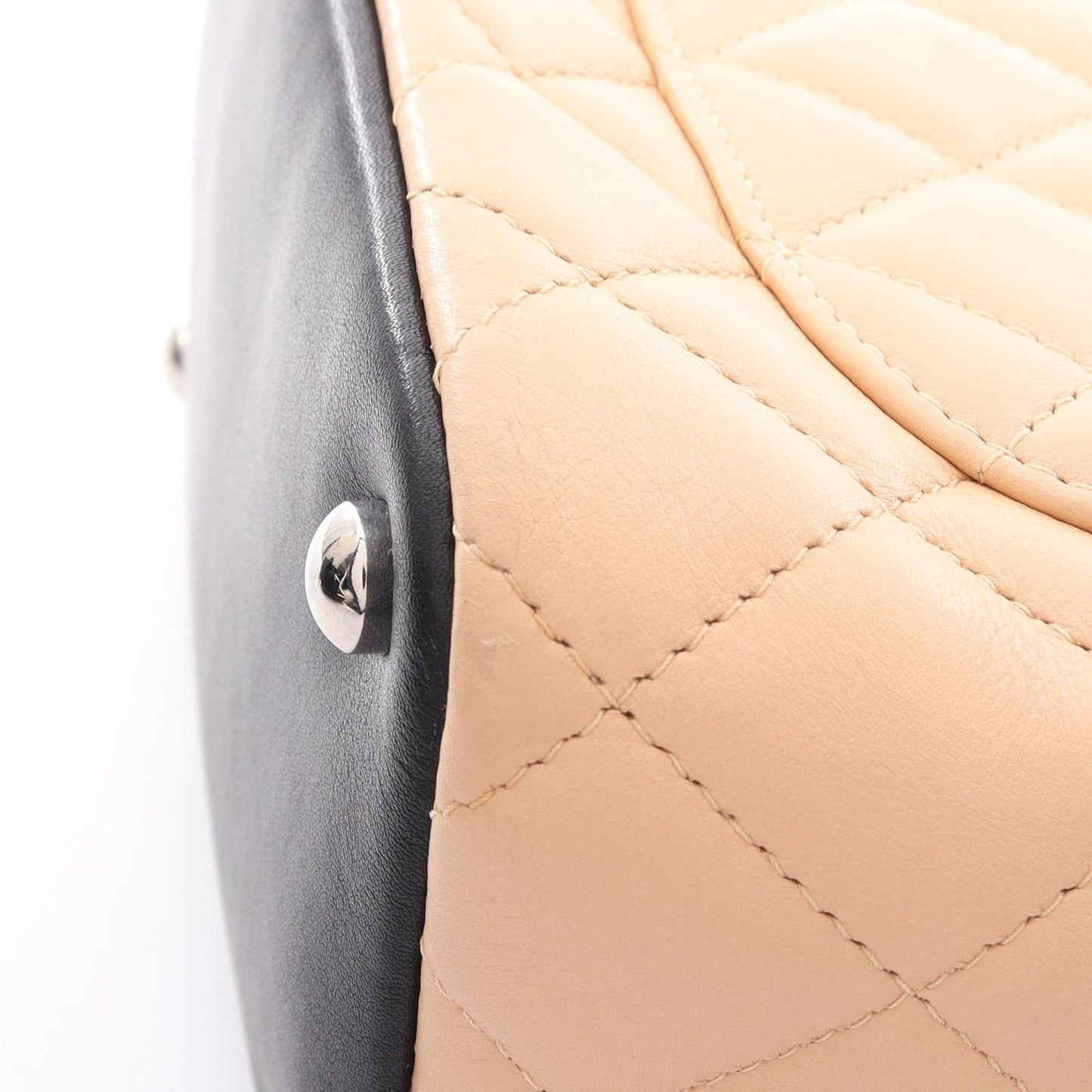 Chanel Tote Bag Cambon Line Small Beige Black Leather — view 7