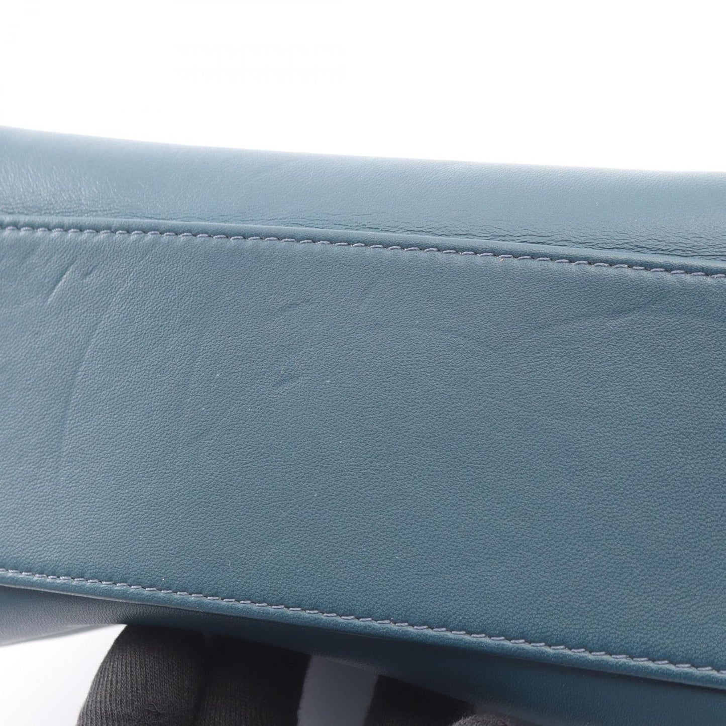 Fendi Handbag Mini Peekaboo Blue Green Leather — view 8