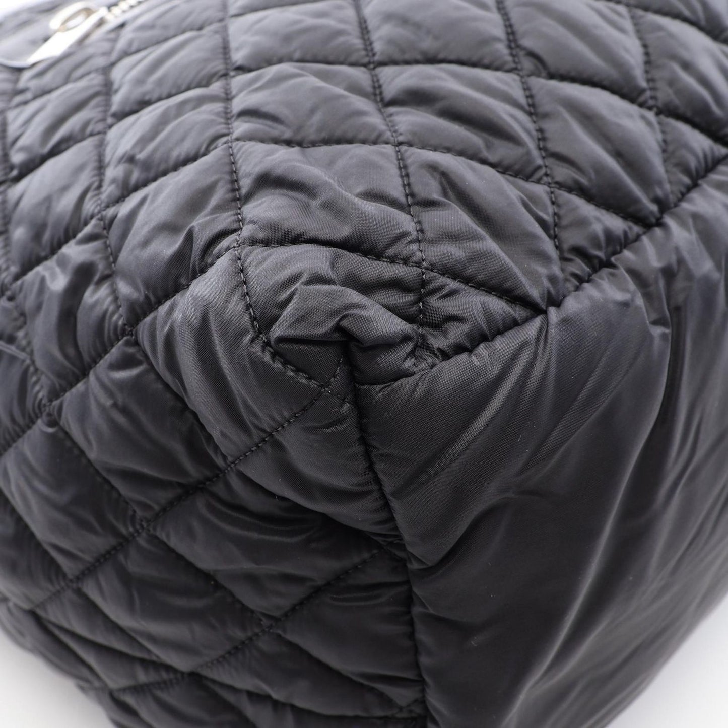 Chanel Tote Bag Coco Cocoon MM Black Nylon Leather — view 8