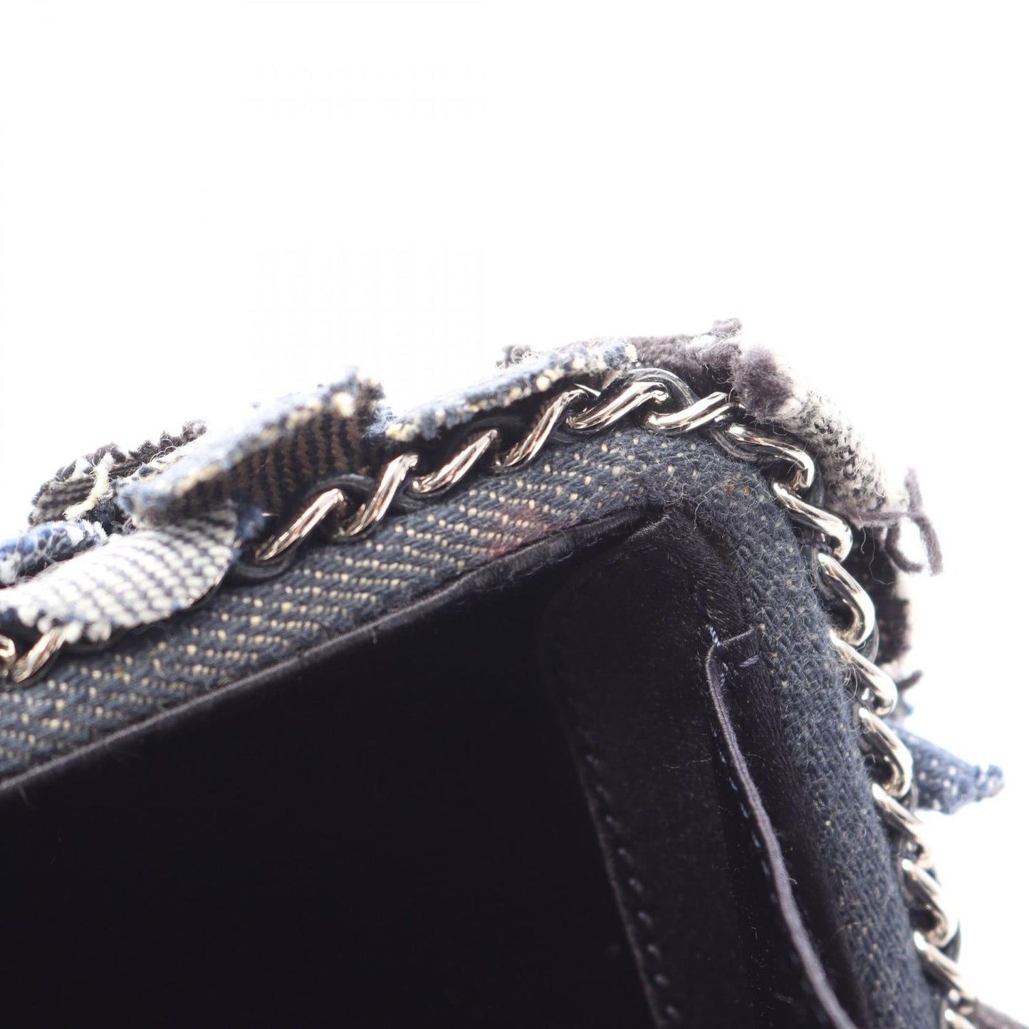 Chanel Shoulder Bag Camellia Denim Blue Chain — view 8