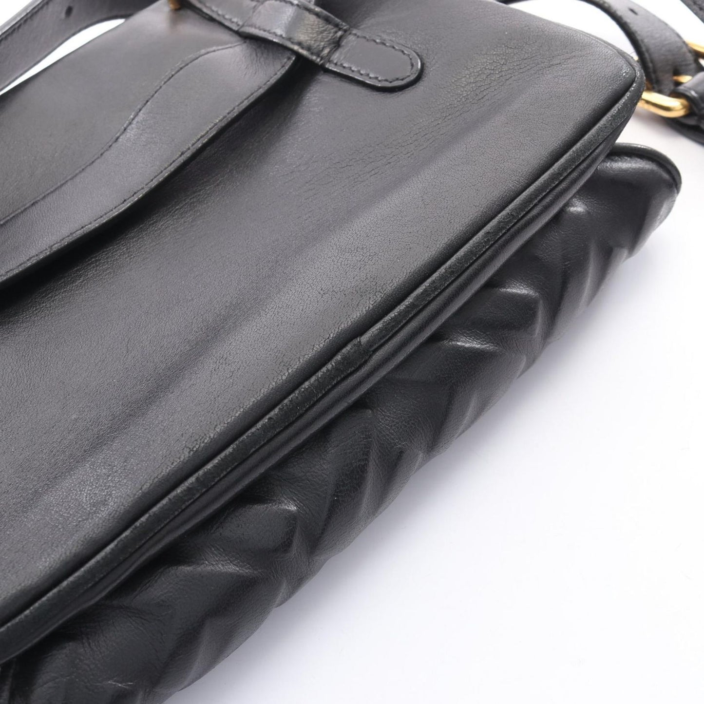 Fendi Waist Bag FF Embossed Upside Down Black Leather Zucca — view 8