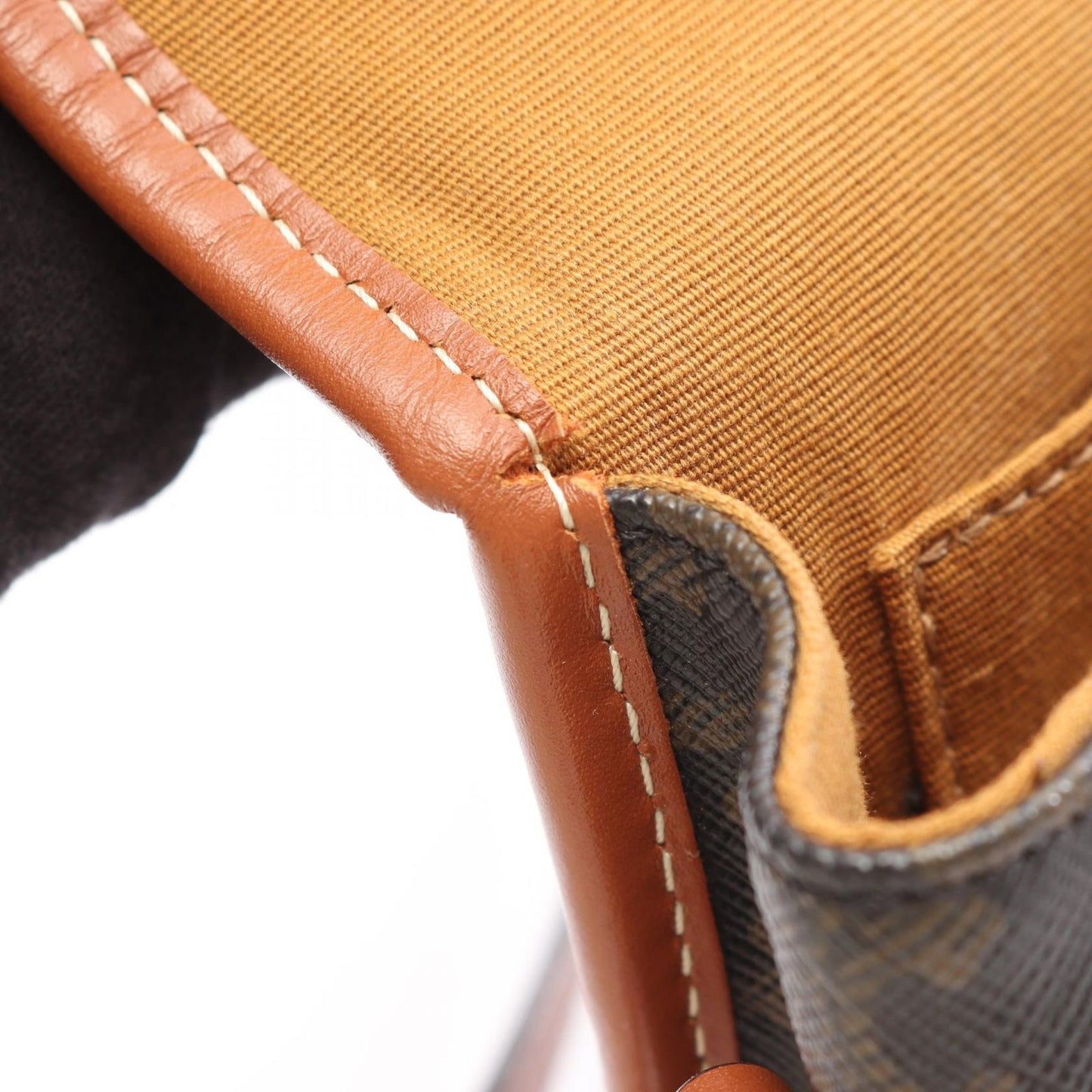 Celine Shoulder Bag Folco Triomphe Brown Black Canvas Leather Falco — view 8