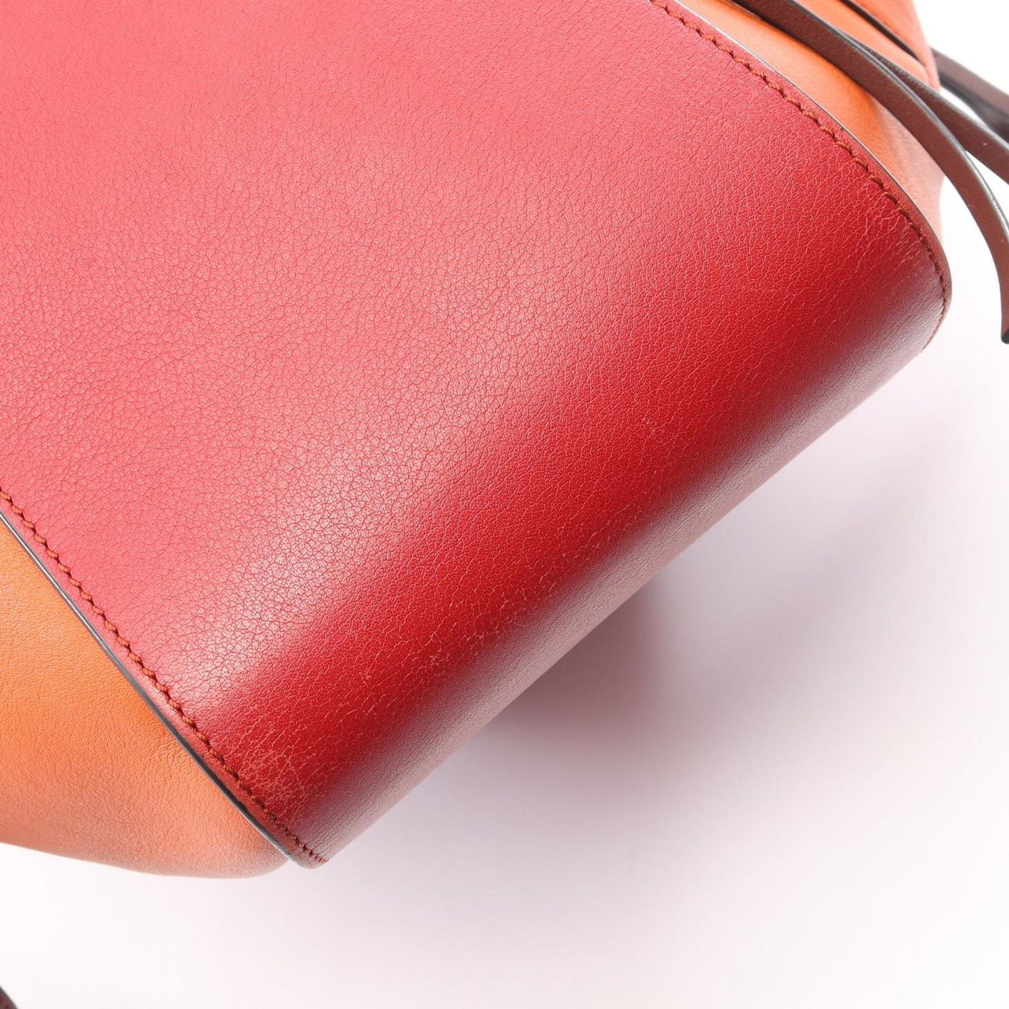 Loewe Handbag Hammock Bag Small 2-Way Dark Brown Orange Red Leather — view 8