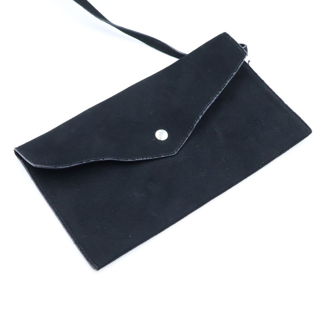 Saint Laurent Paris Teddy Pouch Leather Chain Shoulder Bag Drawstring Black — view 8