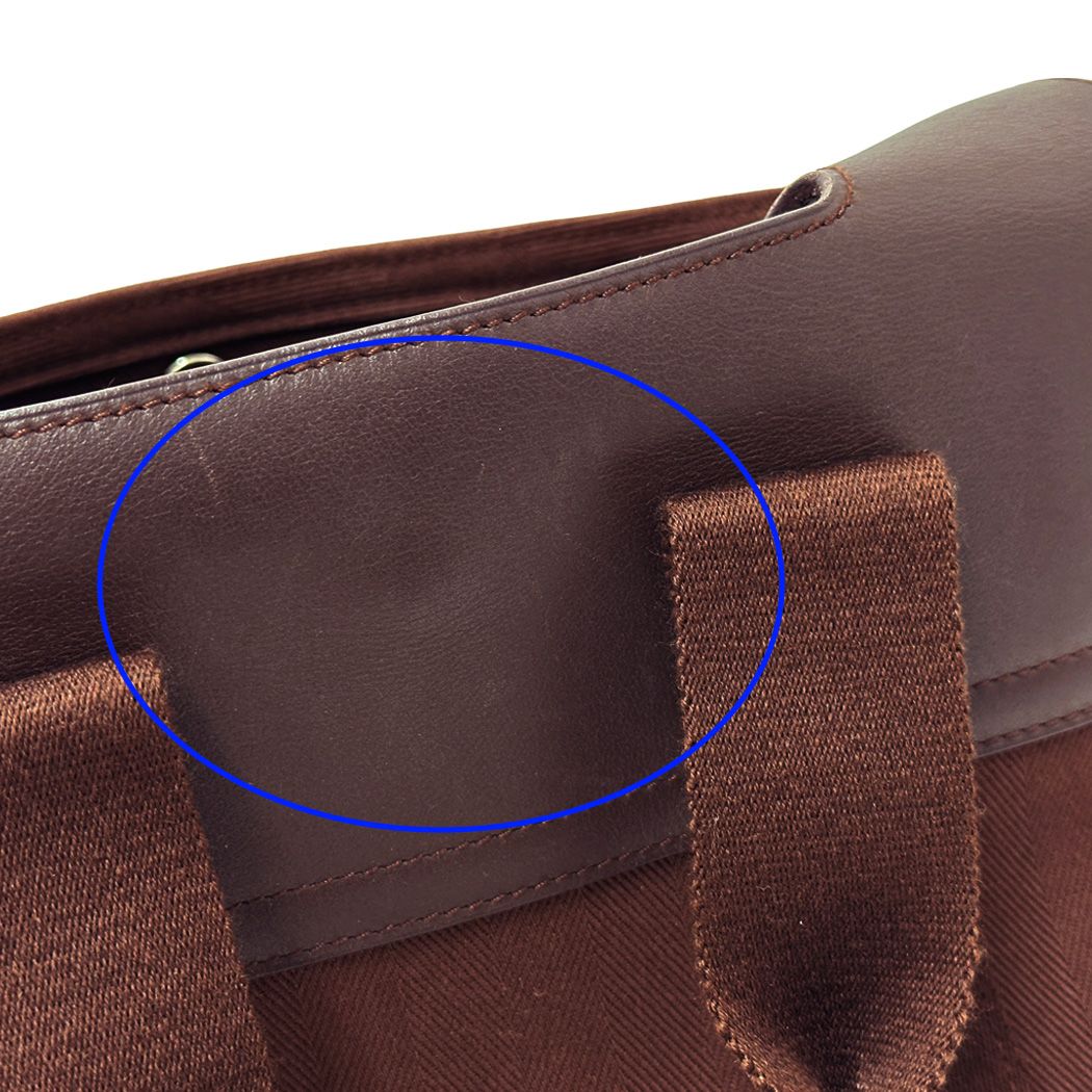Hermes Valparaiso PM Canvas Handbag Brown Silver Adults with Compact Pouch Logo — view 8