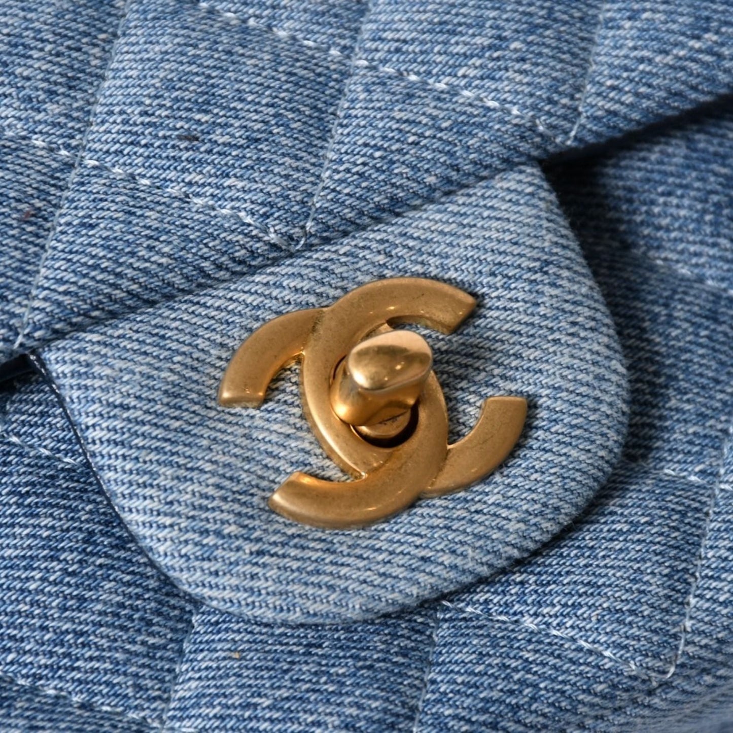Chanel Mini Quilted 20 CC Logo Gradient Denim Chain Shoulder Bag Stand Blue — view 8
