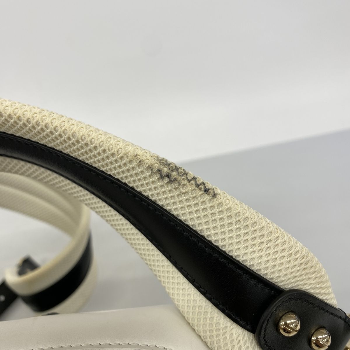 Dior Handbag Vibe Leather Black White Gold 2-Way Back — view 8