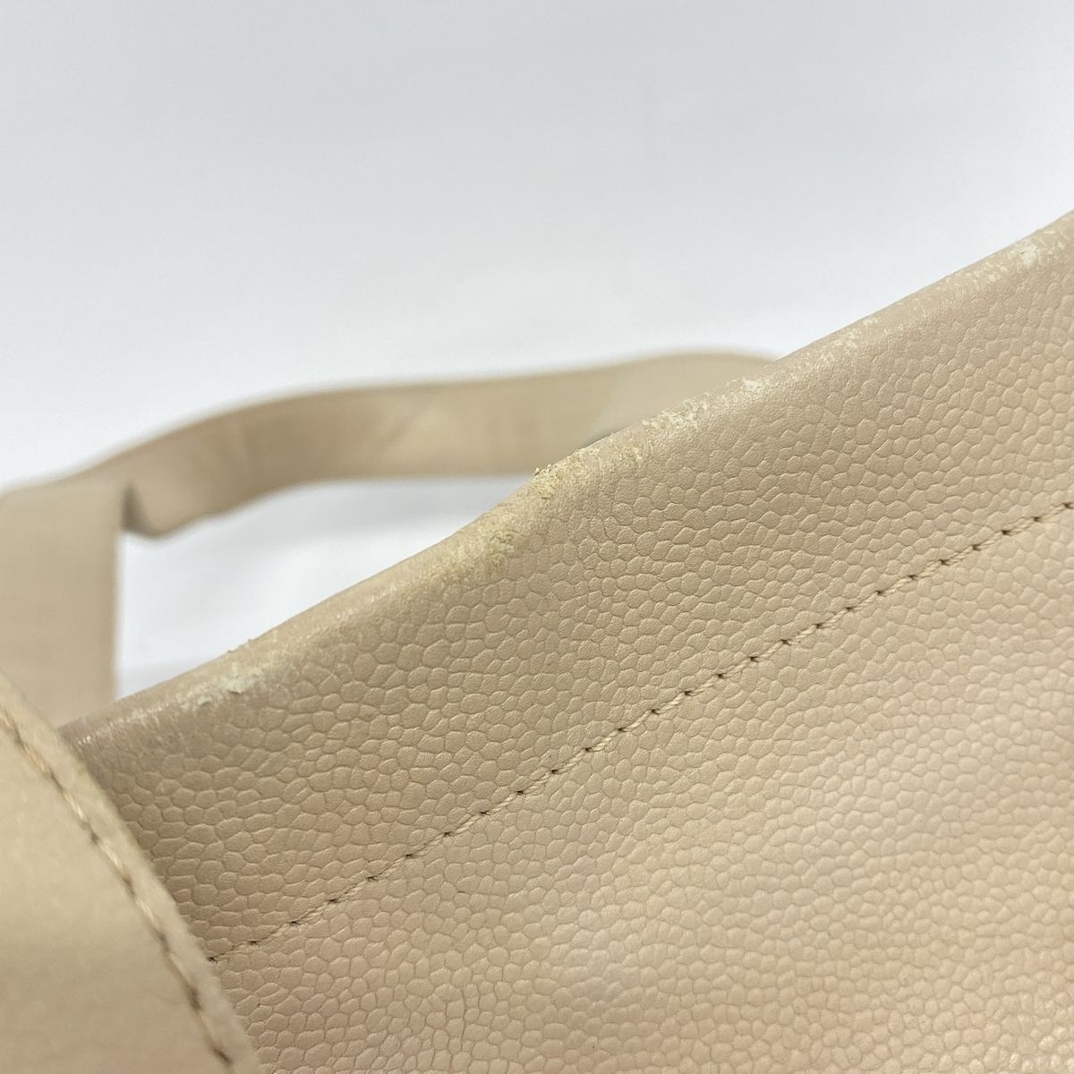 Chanel Tote Bag Caviar Leather Beige Silver — view 8