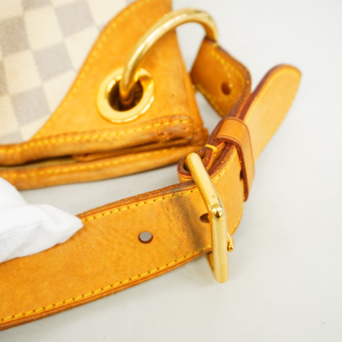 Louis Vuitton Shoulder Bag Damier Azur Galleria GM White — view 8
