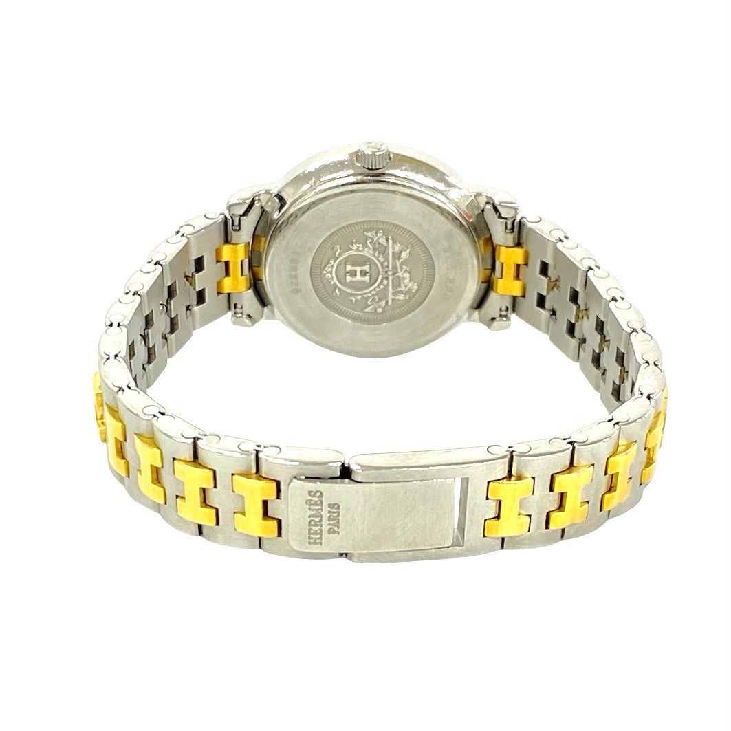 Hermes Sellier Stainless Quartz Watch Wrist Silver Gold — view 8
