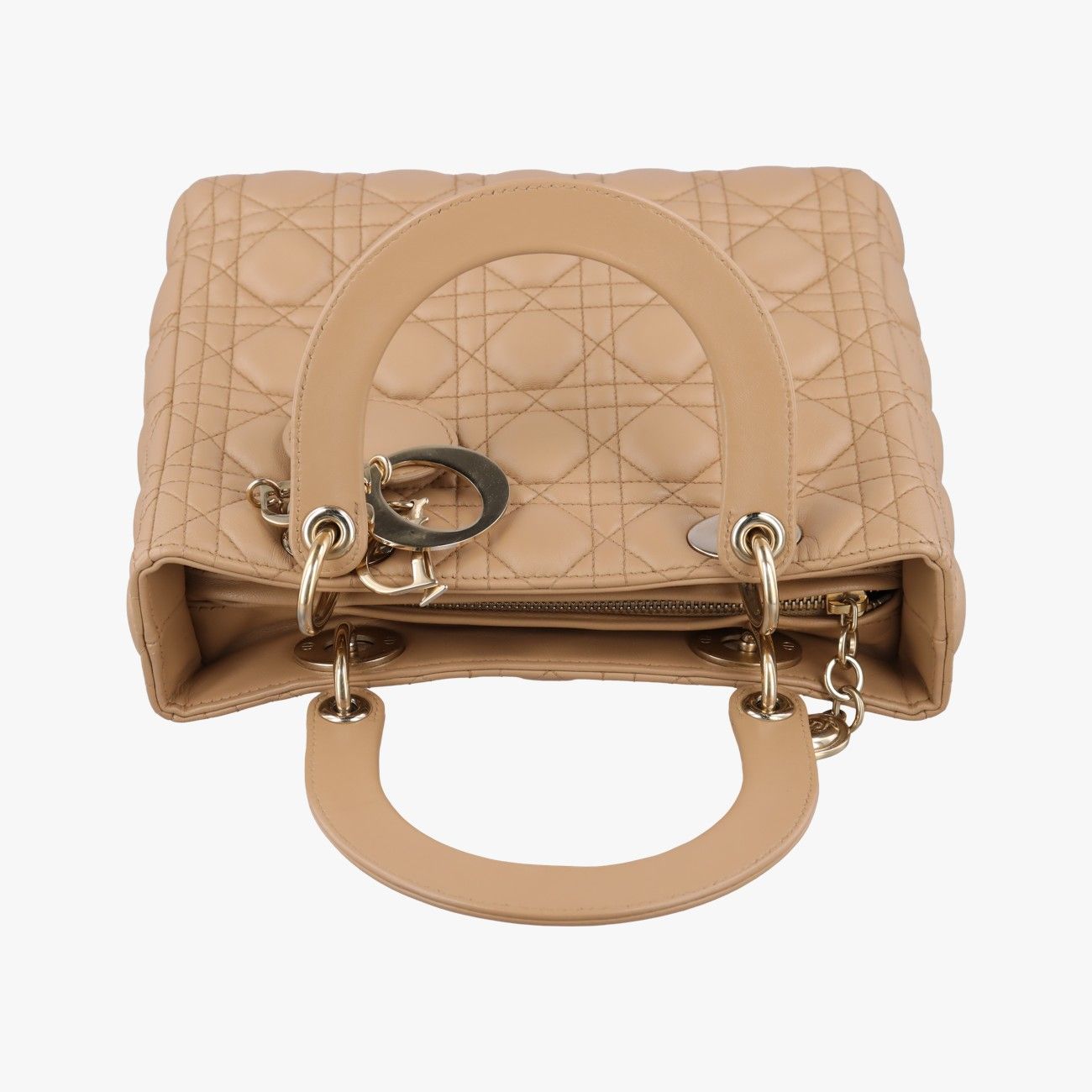 Dior Lady Beige Lambskin Handbag — view 8