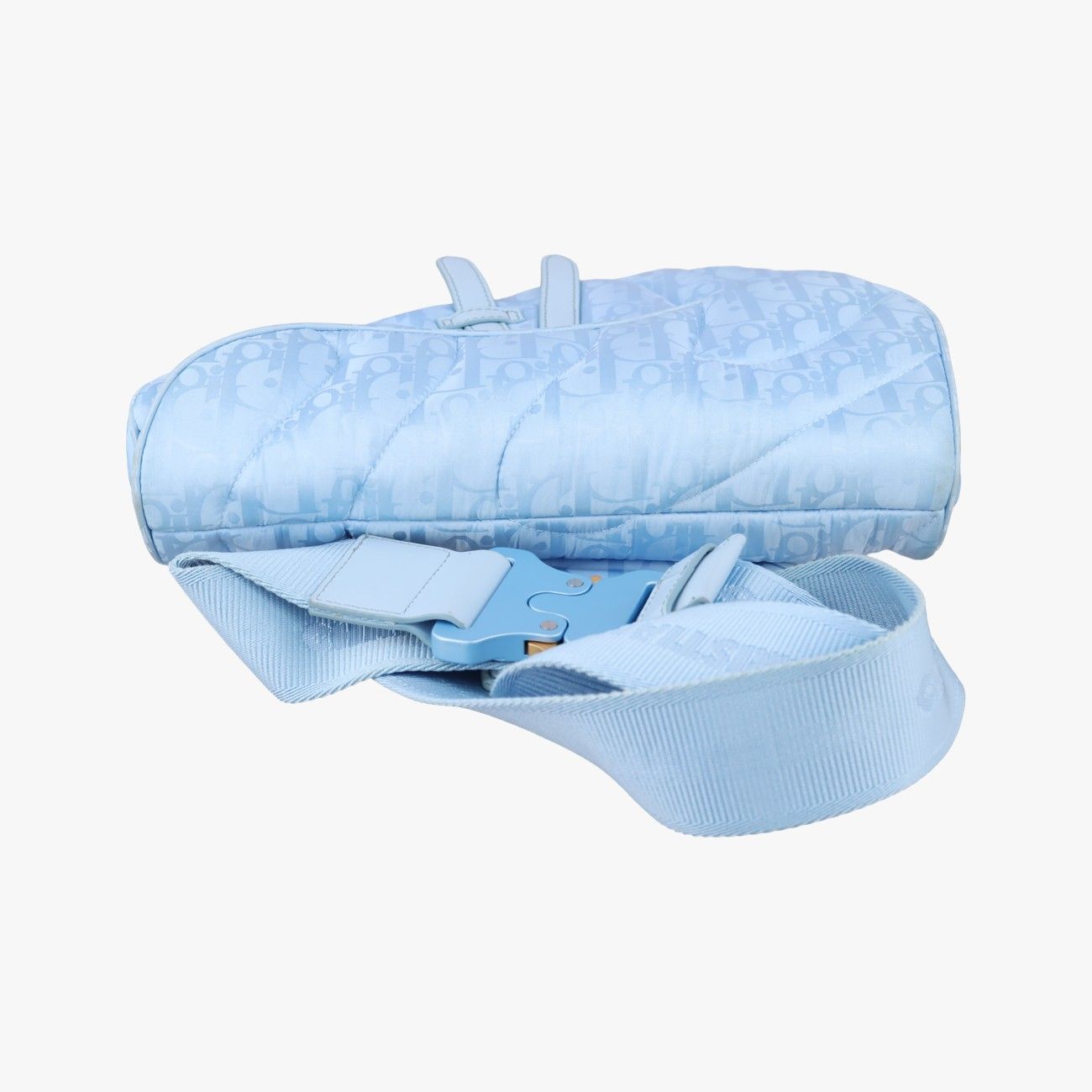 Dior Erl Collaboration Saddle Blue Fabric Shoulder Bag — view 8