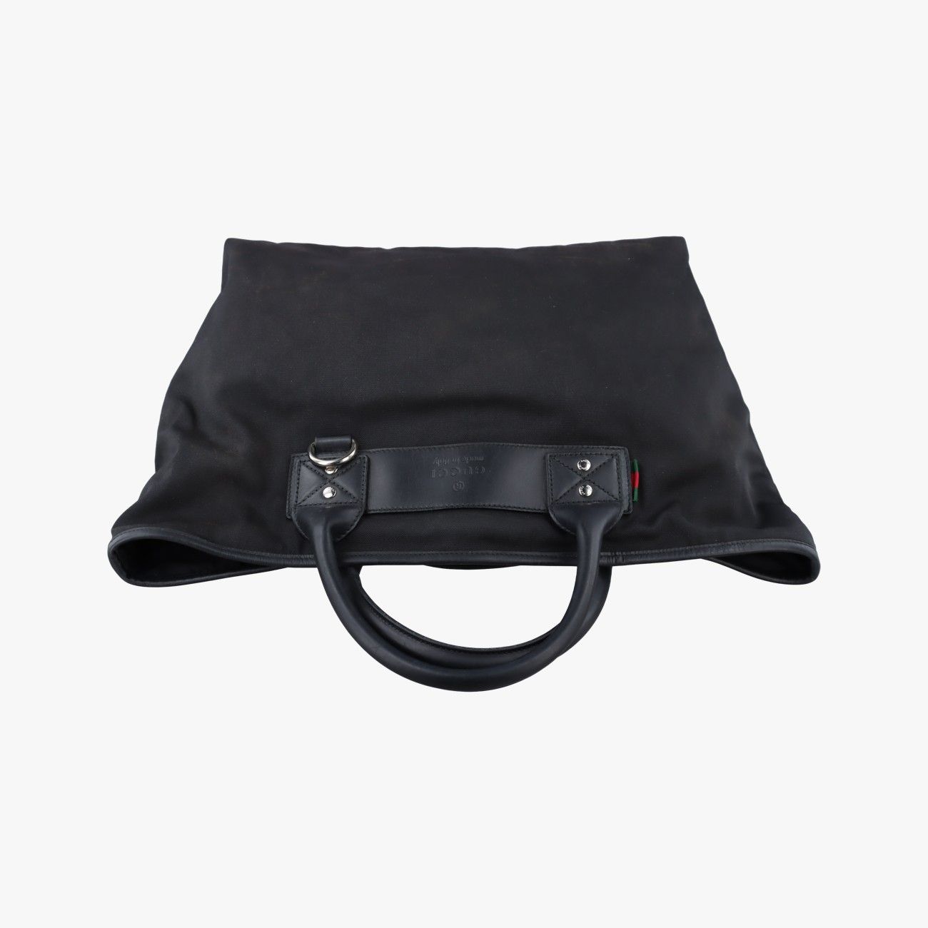 Gucci Web Stripe Black Canvas Leather — view 8