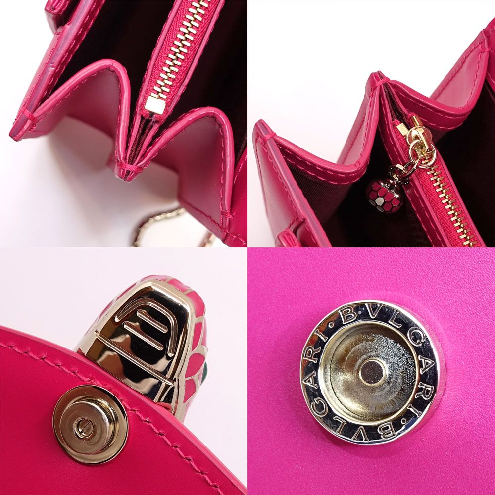 Bvlgari Serpenti Forever Shoulder Bag Calf Leather Pink GD Mirror — view 8