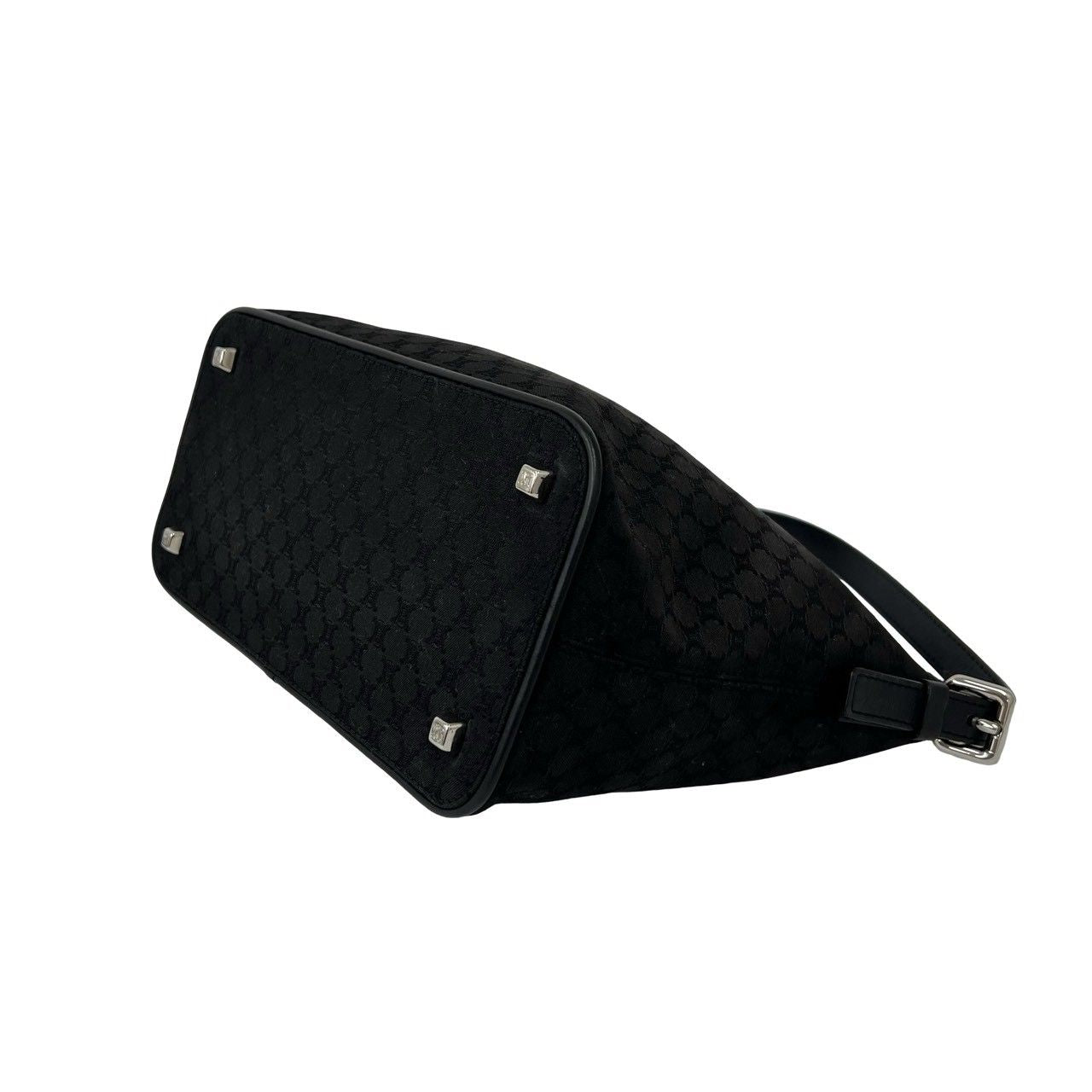 Celine Macadam Blason Pattern Canvas Leather Mini Shoulder Bag Black — view 8