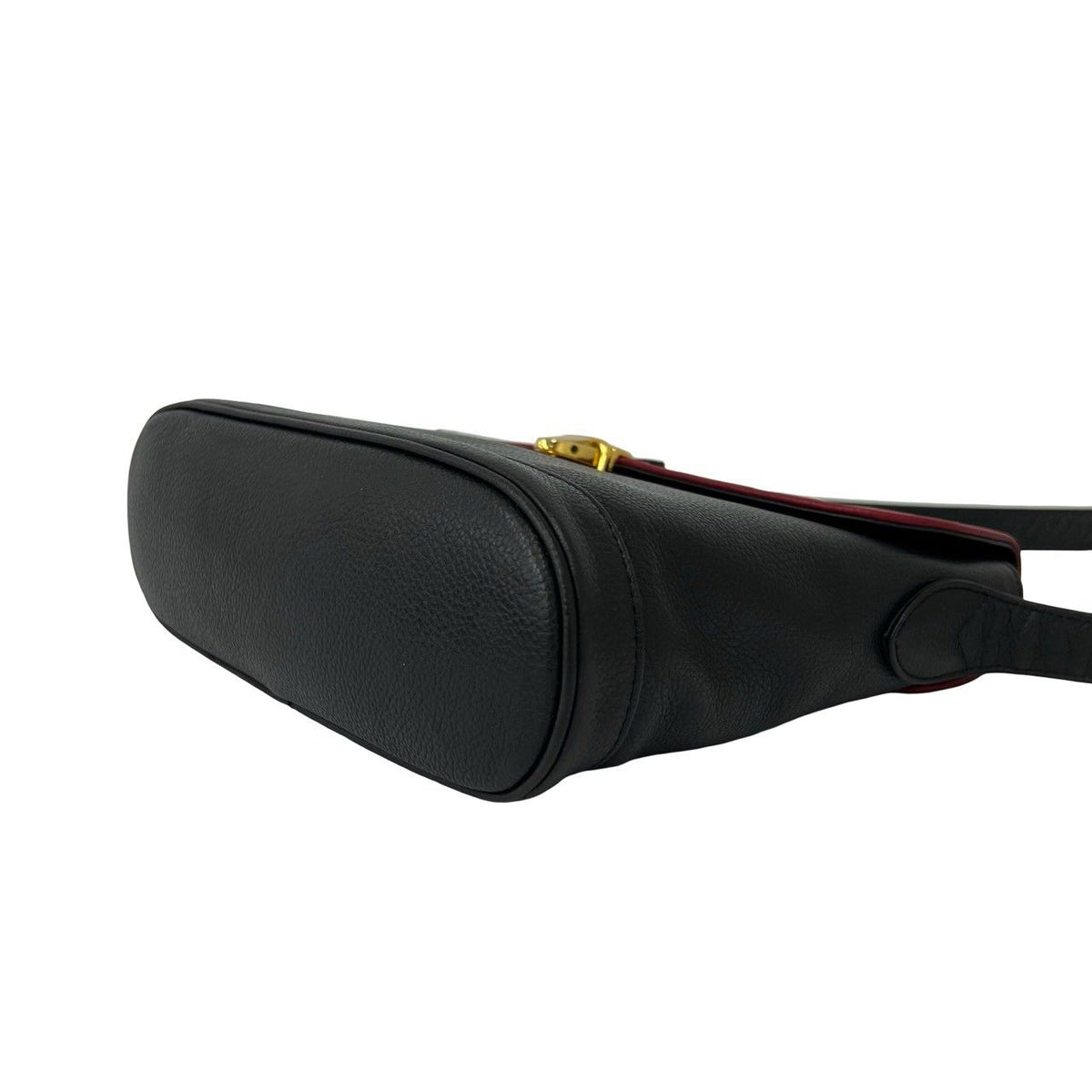 Saint Laurent YSL Logo Cutout Leather Shoulder Bag Black — view 8