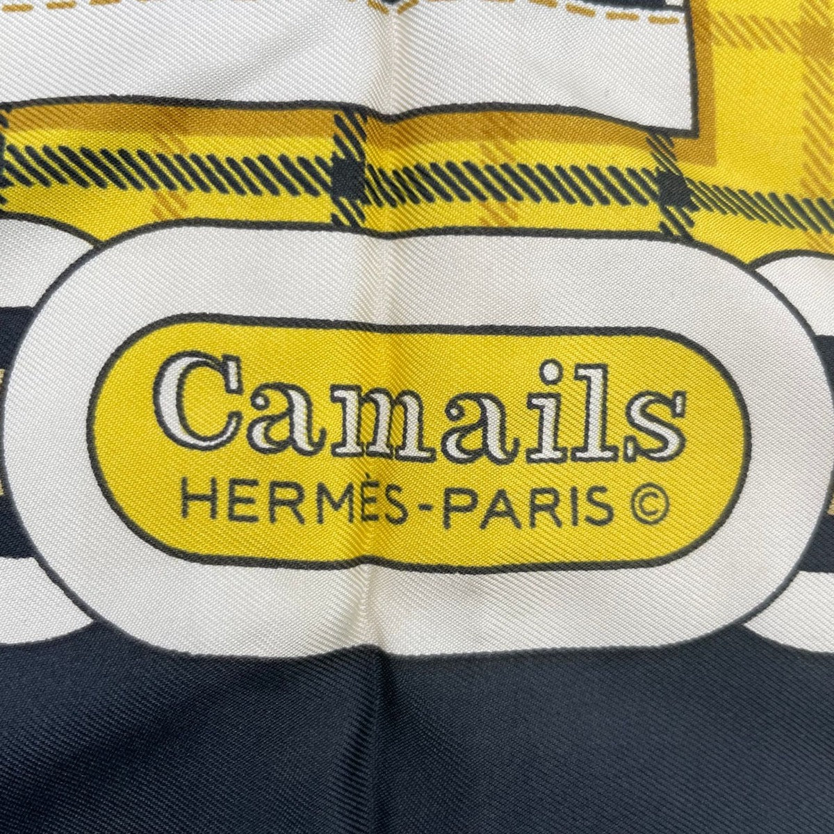 Hermes Scarf Silk Carre 90 Camails Camail Black — view 6