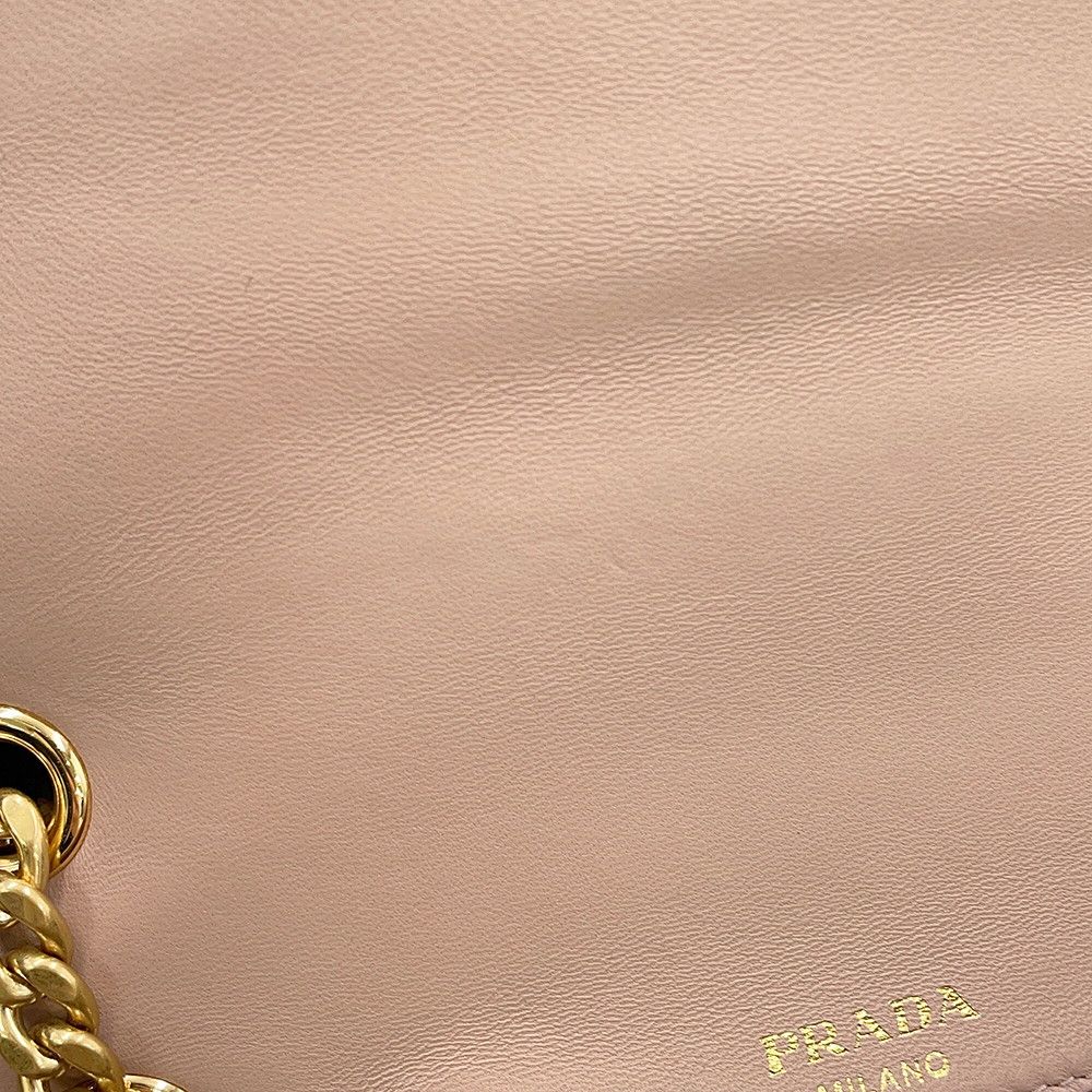 Prada Chain Shoulder Bag Gathered Nappa Leather — view 8