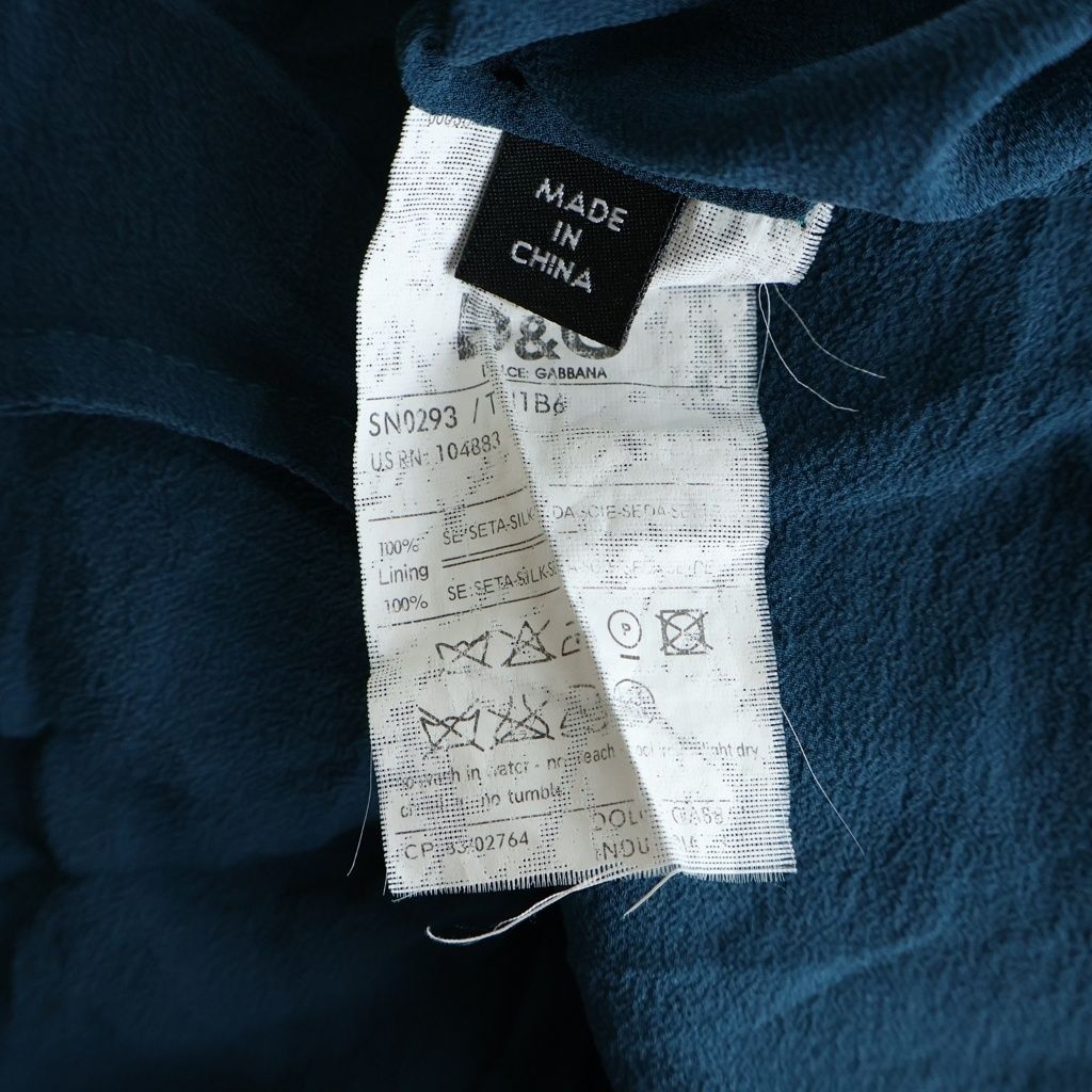 Dolce & Gabbana Frill Dress Chiffon Silk Blue — view 8