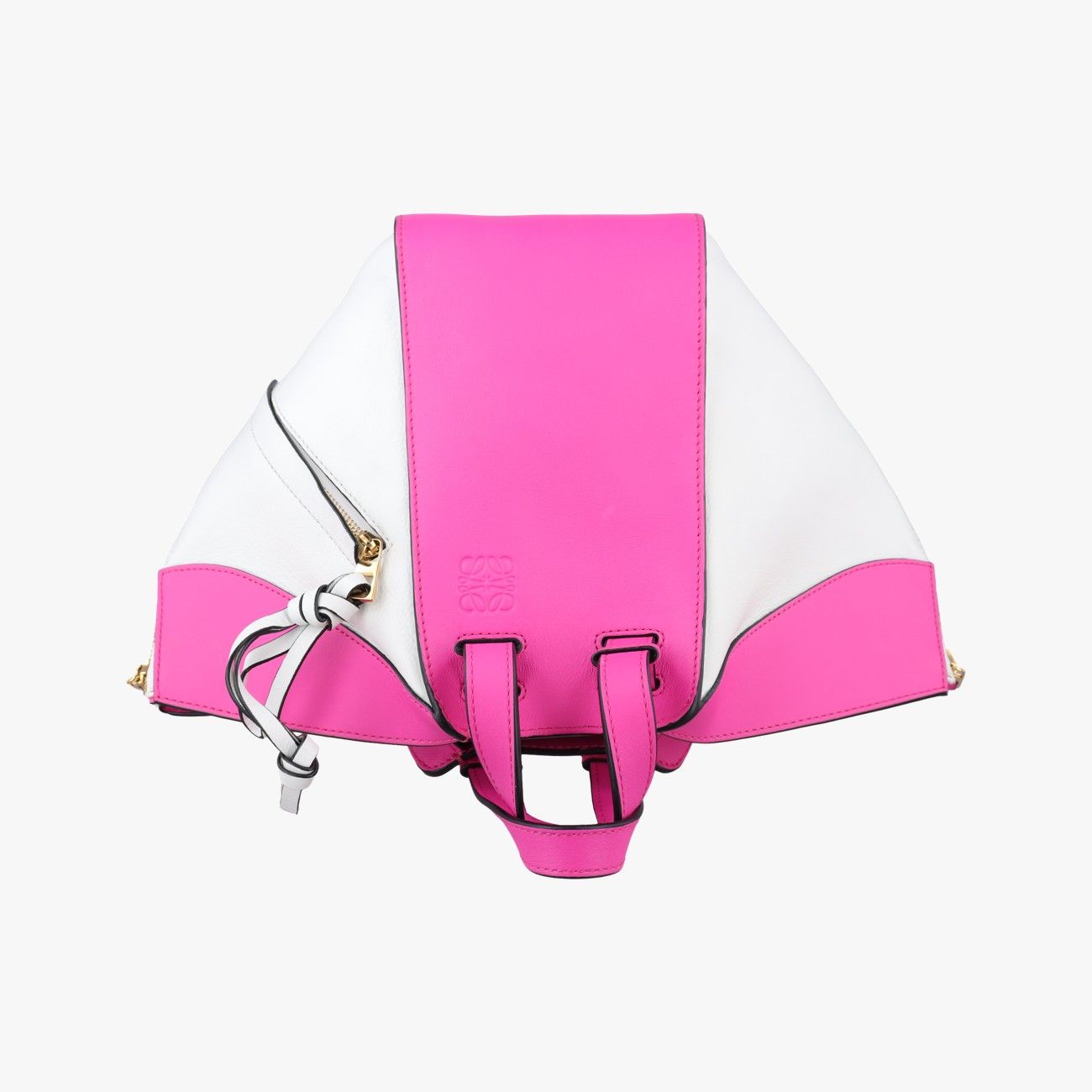 Loewe Hammock Rose Red White Leather 05 Shoulder Bag — view 8