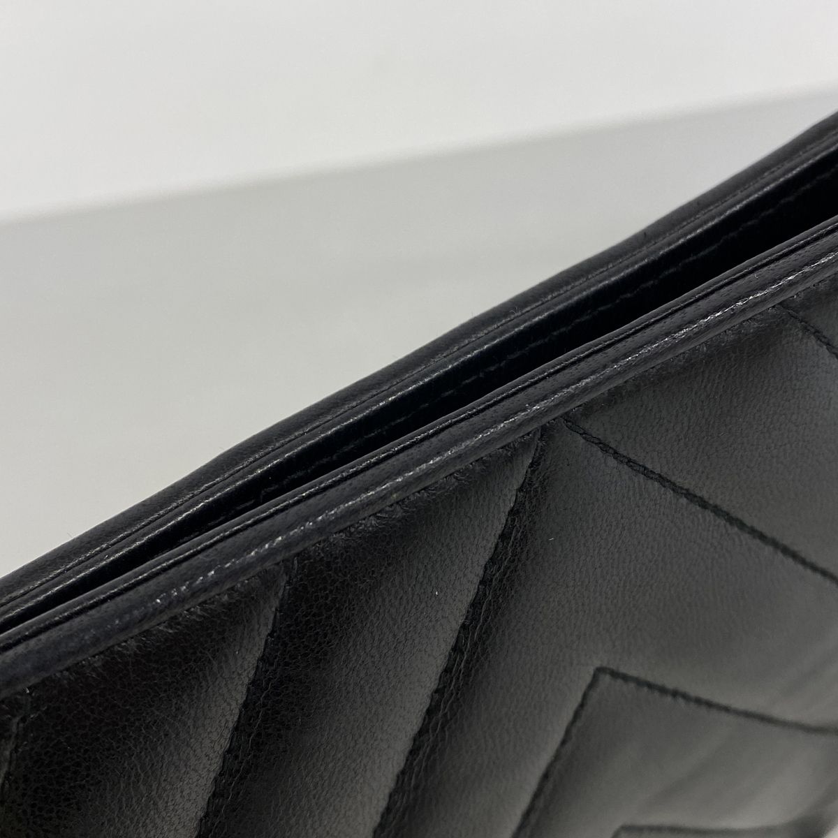 Chanel Shoulder Bag Stitch Lambskin Black Gold — view 8