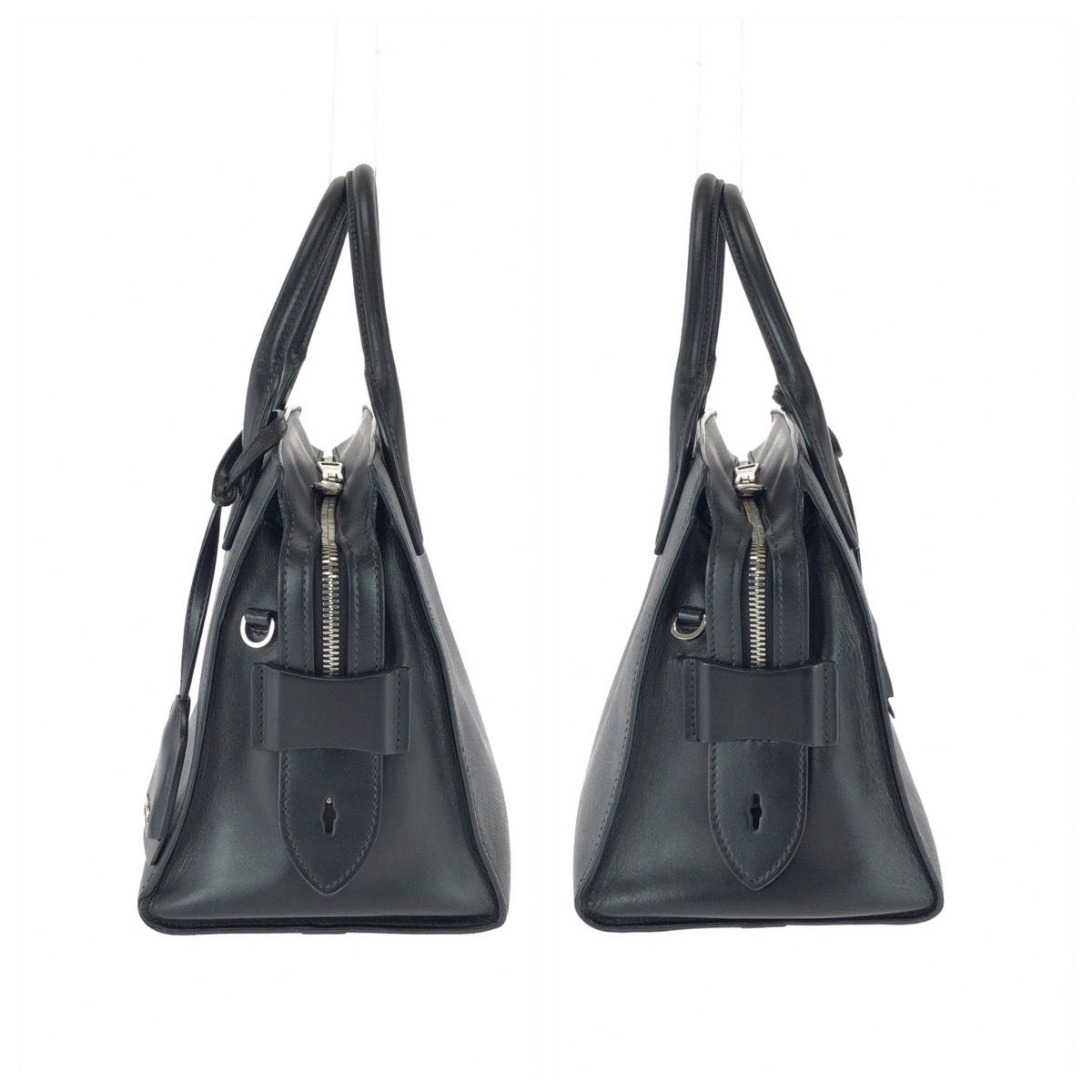 Prada Saffiano Black Silver Leather Tote Bag — view 8
