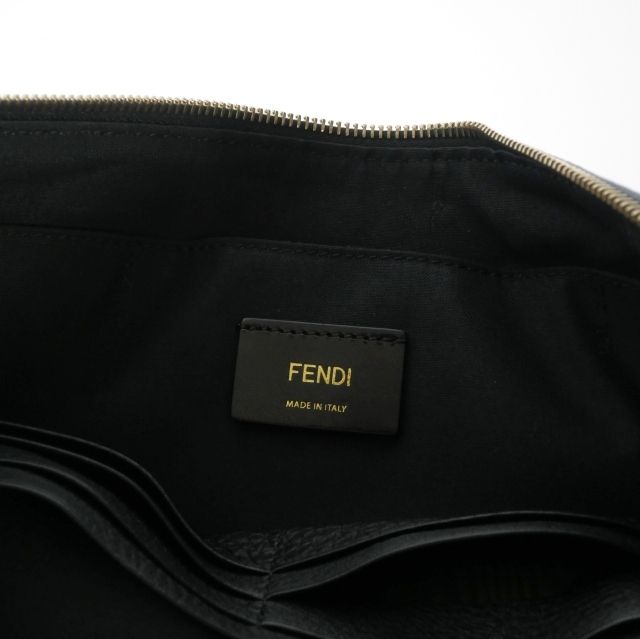 Fendi Monster Star Leather Clutch Black — view 8
