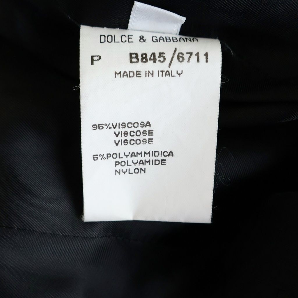 Dolce & Gabbana Set Suit Viscose Double Breasted Jacket Flat-Front Pants Black — view 8