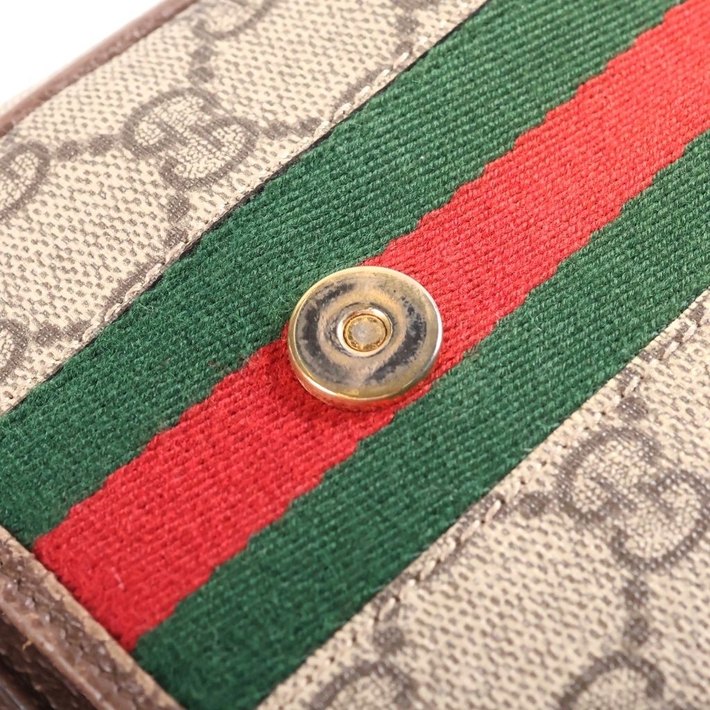 Gucci Ophidia GG Sherry Line Leather Shoulder Bag Brown Beige — view 8