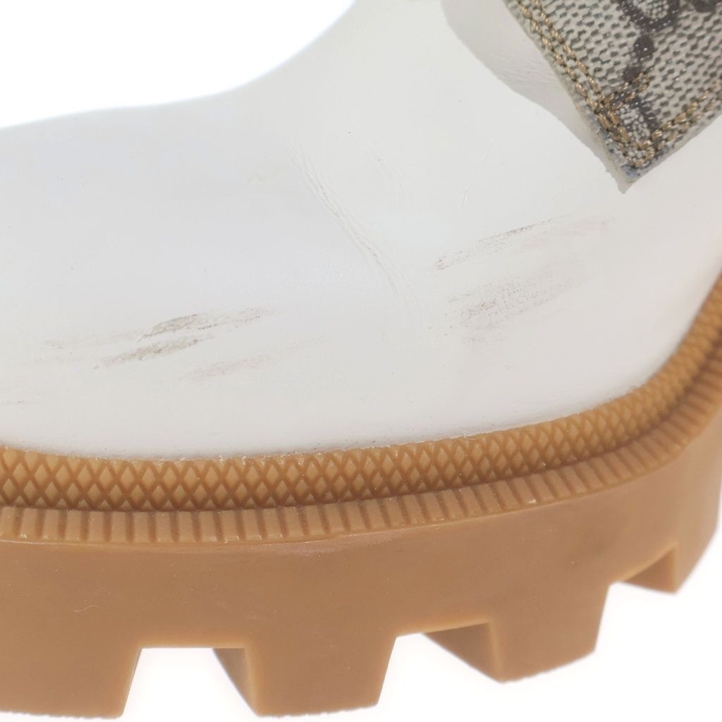 Gucci GG Supreme Ankle Boots Beige White Leather — view 6