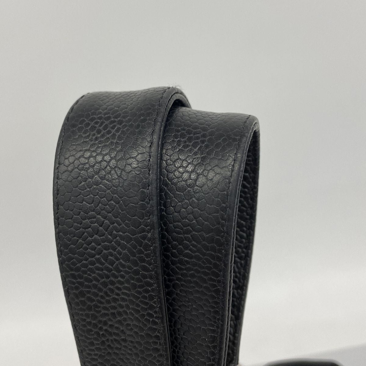 Chanel Chain Tote Bag Quilted Caviar Leather Black Gold — view 8