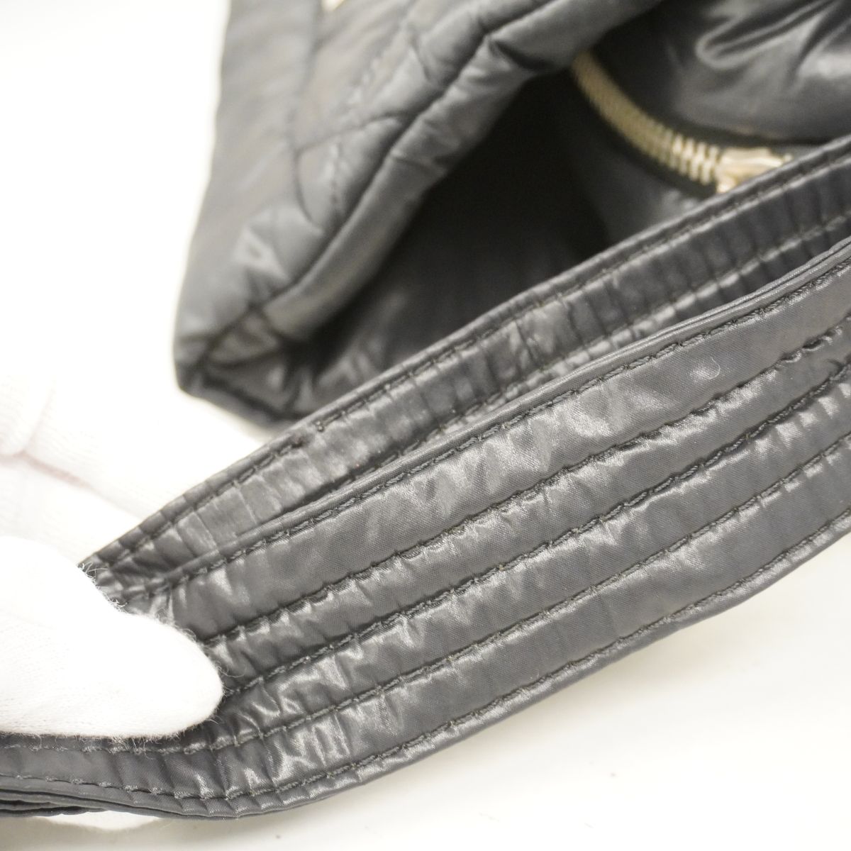 Chanel Shoulder Bag Coco Cocoon Nylon Black Silver — view 8