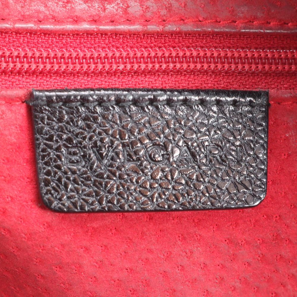 Bvlgari Mini Boston Leather Shoulder Bag Hand Black — view 8