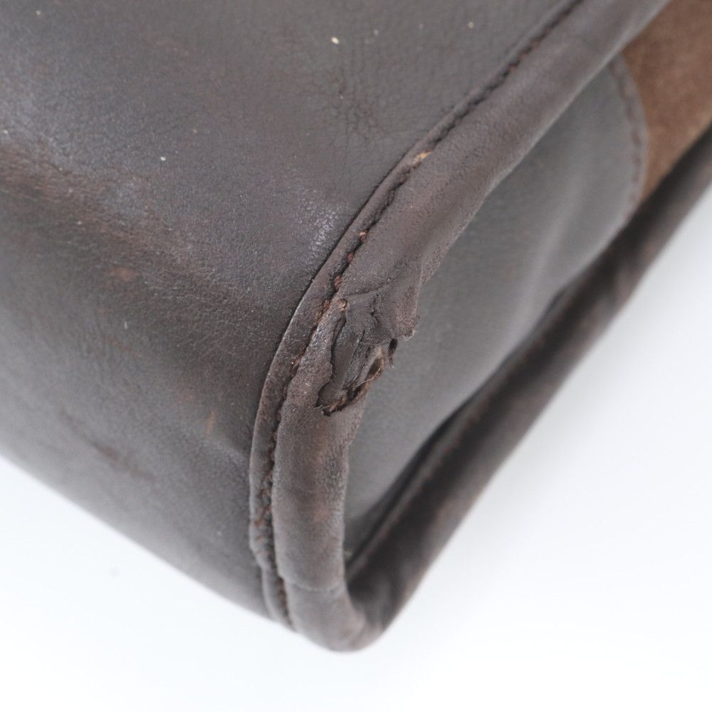 Loewe Amazona Leather Business Briefcase Tote Bag Brown — view 8