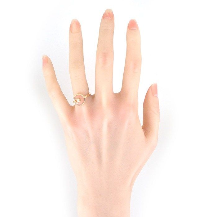 Cartier Ring Amulette Round Circle Pink Pearl Diamond 18k Gold — view 6