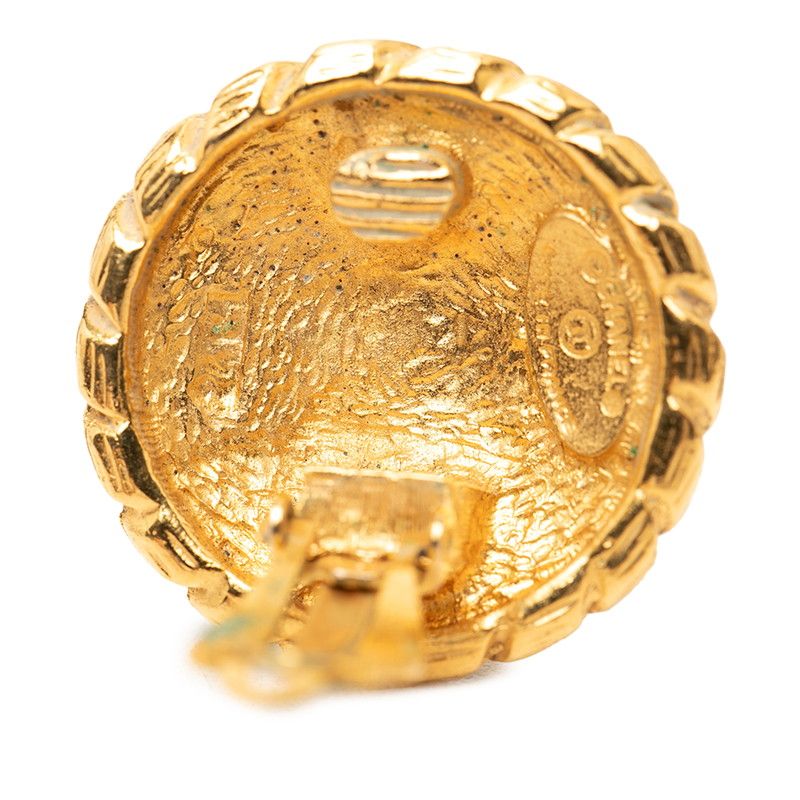 Chanel Vintage CC Logo Earrings Gold Plated — view 4
