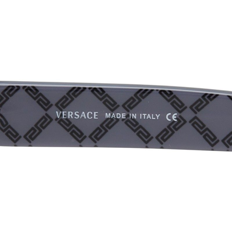 Versace Logo Sunglasses Black Silver Gray Acetate Metal Eyewear — view 6