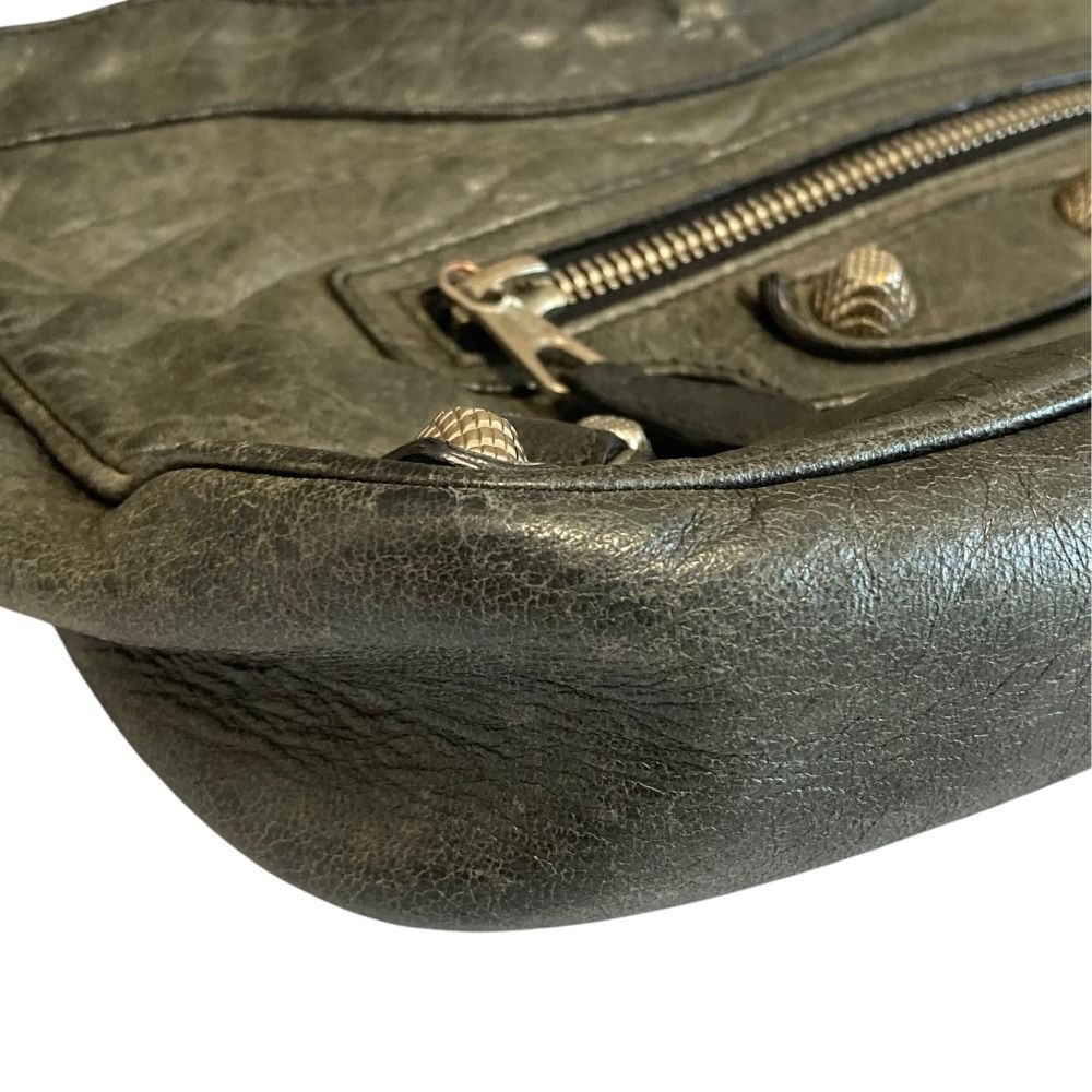Balenciaga Giant Hip Leather Shoulder Bag Khaki — view 8