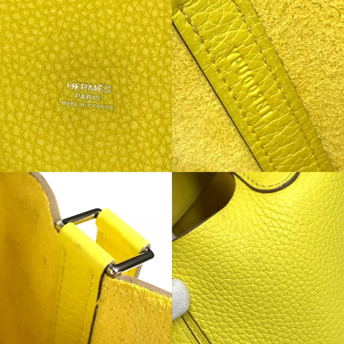 Hermes Handbag Picotin Lock PM 18 PM Taurillon Clemence Slime Yellow — view 8