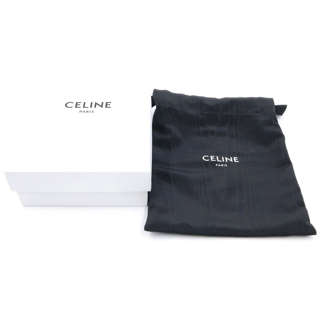 Celine Triomphe Calfskin Gold Belt 70 Black — view 6