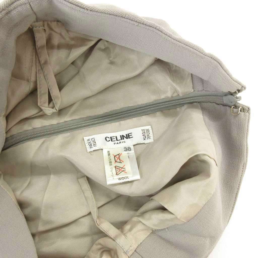 Celine Vintage Horsebit Pencil Skirt Jcc Era Wool Gray 38 — view 4