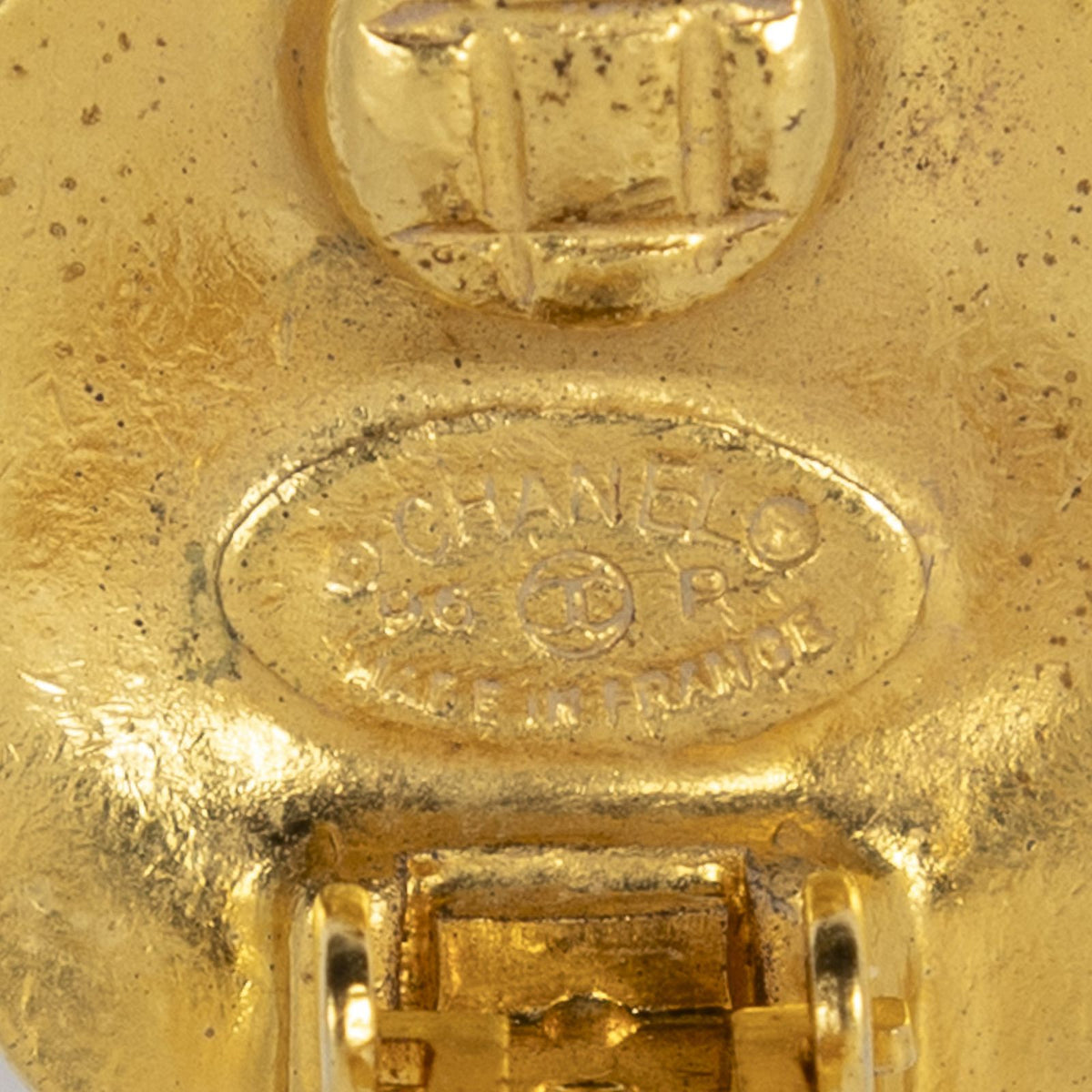 Chanel CC Logo Round Clip-On Earrings Gold Plated — view 3