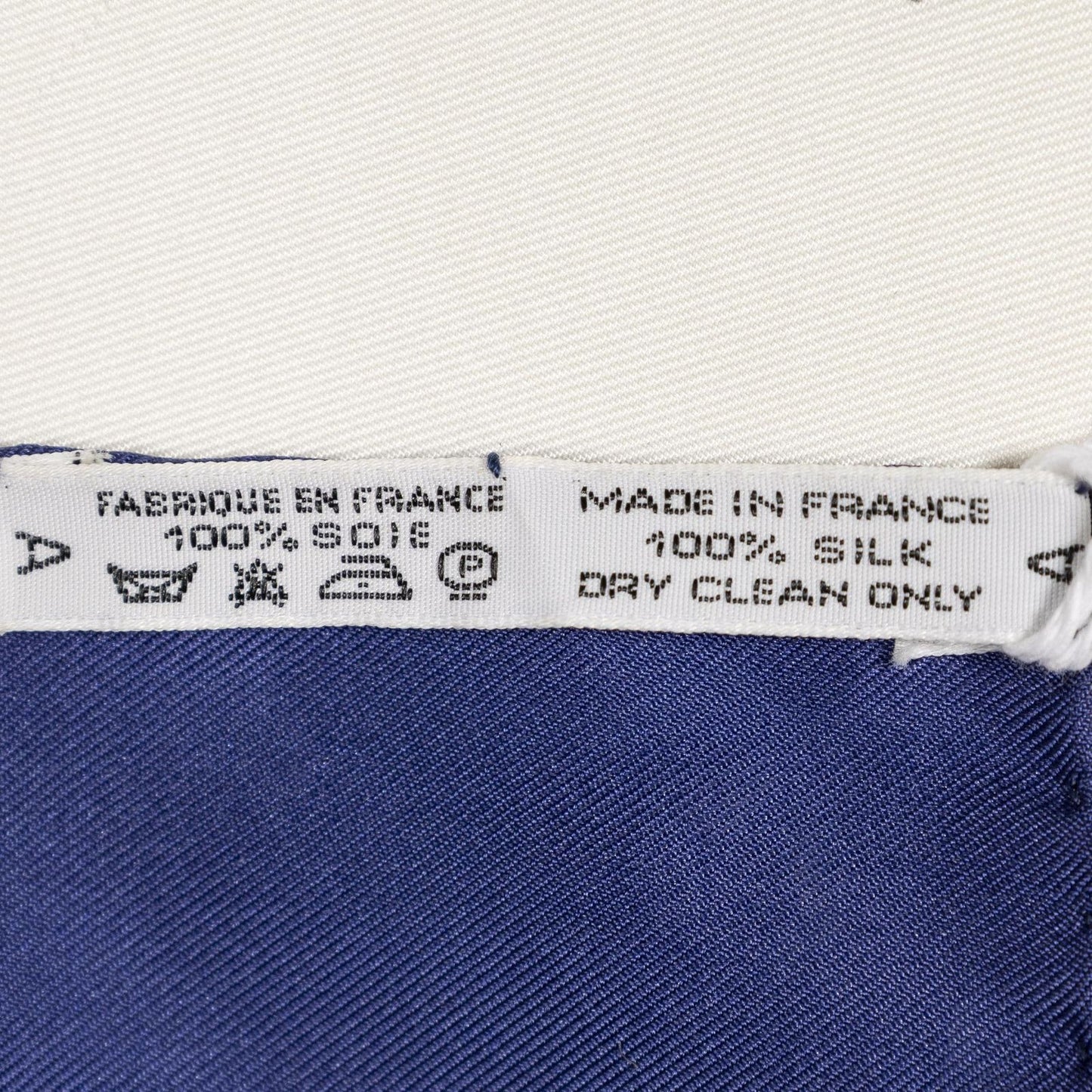 Hermes Scarf Navy Red White Twill Silk — view 5