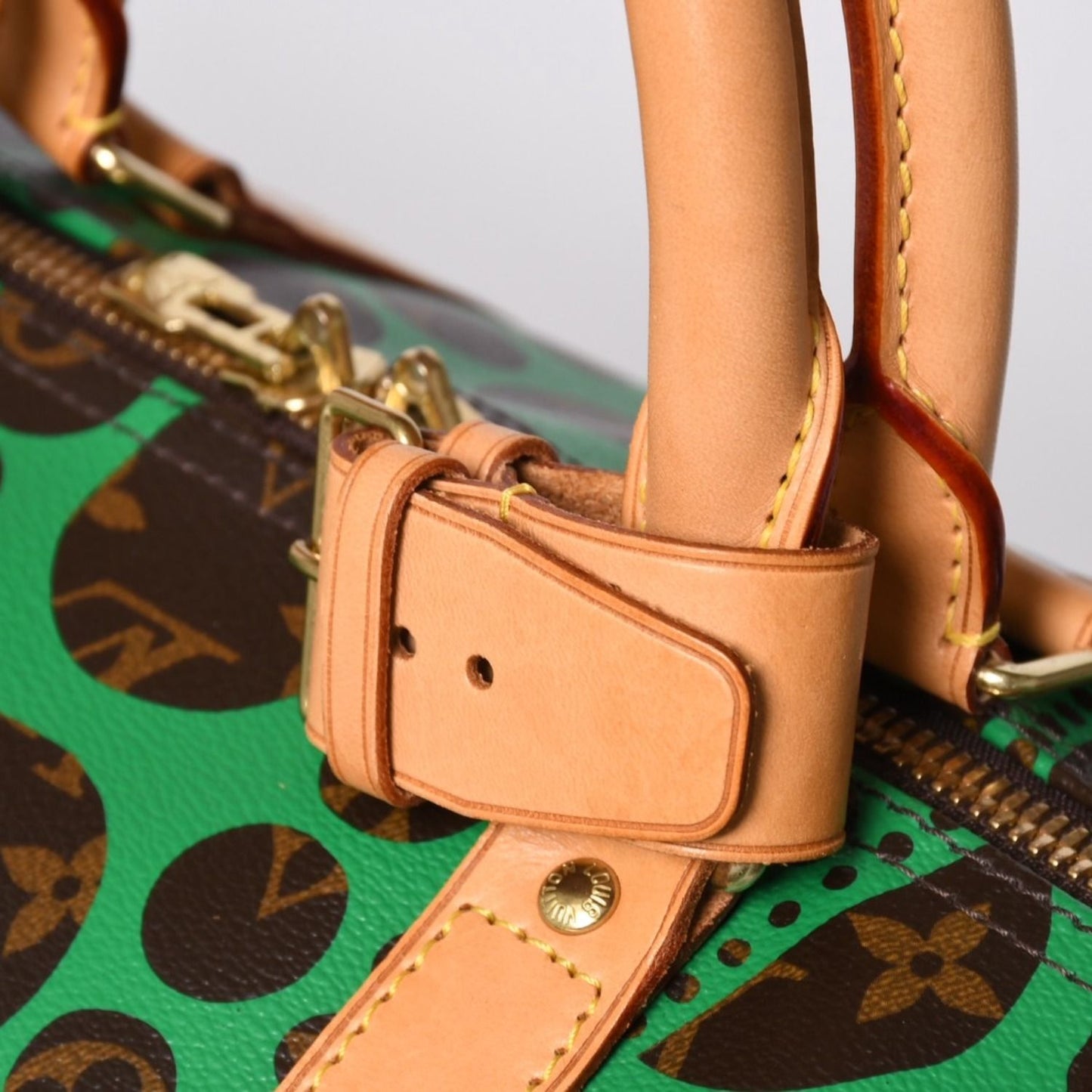 Louis Vuitton Monogram Pumpkin Keepall Bandouliere 55 Green 2-Way Boston Bag — view 8