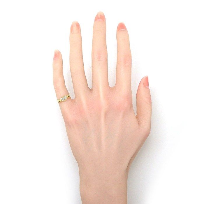 Tiffany & Co Pinky Ring Bean Design Mini Beans Pave Diamond 18K Yellow Gold — view 5