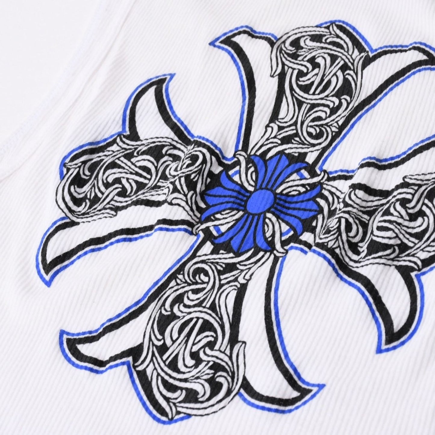 Chrome Hearts Vintage Vine CH Plus Design Tank Top White Black Blue — view 8